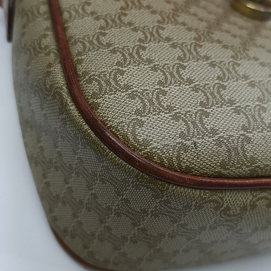 Coated Canvas Shoulder Bag Beige