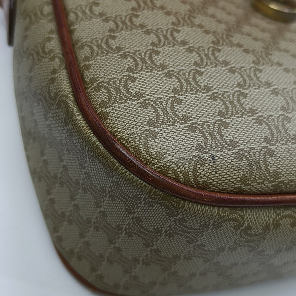 Coated Canvas Shoulder Bag Beige