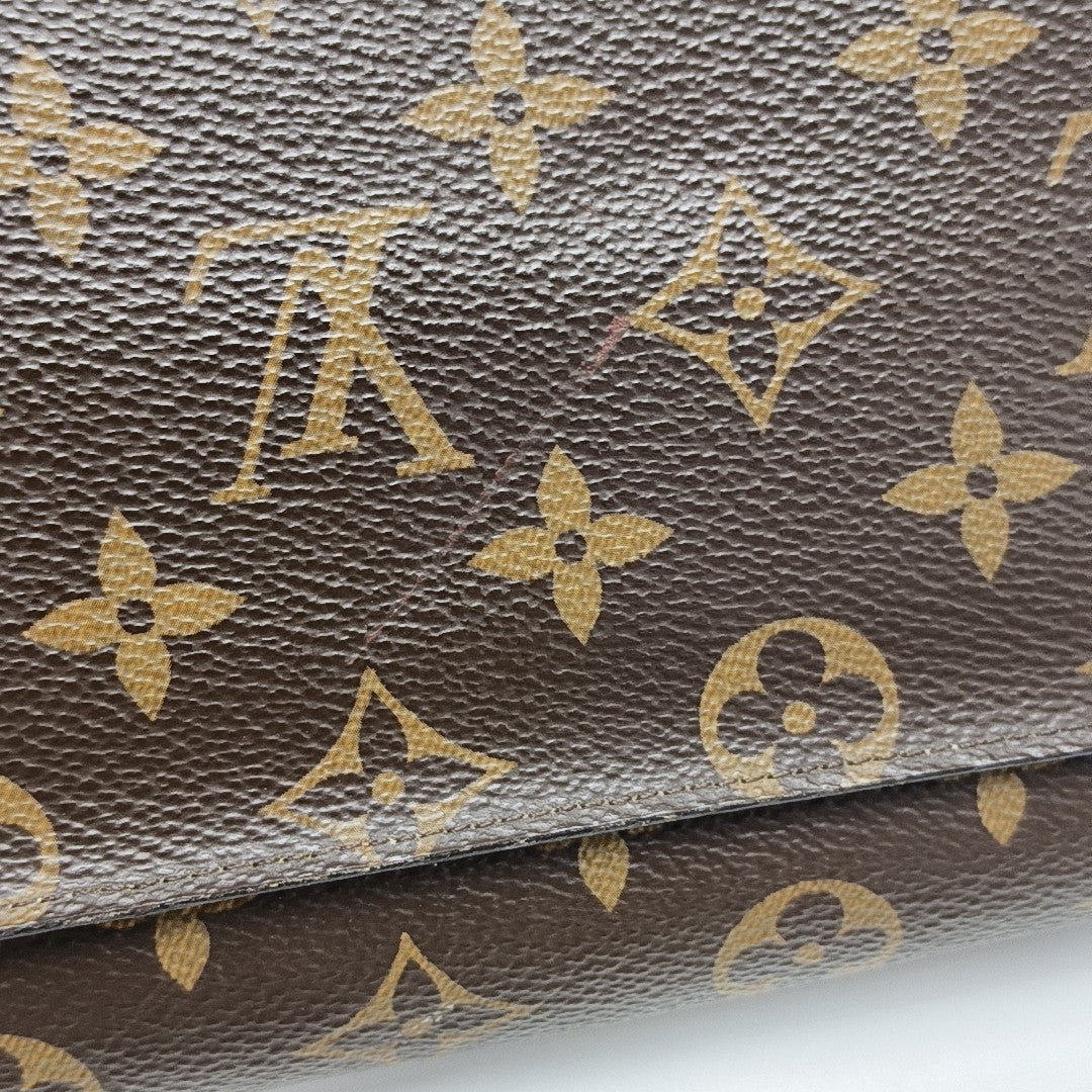 S LOCK Monogram Coated Canvas Brown