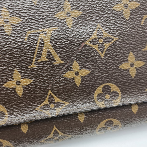 S LOCK Monogram Coated Canvas Brown