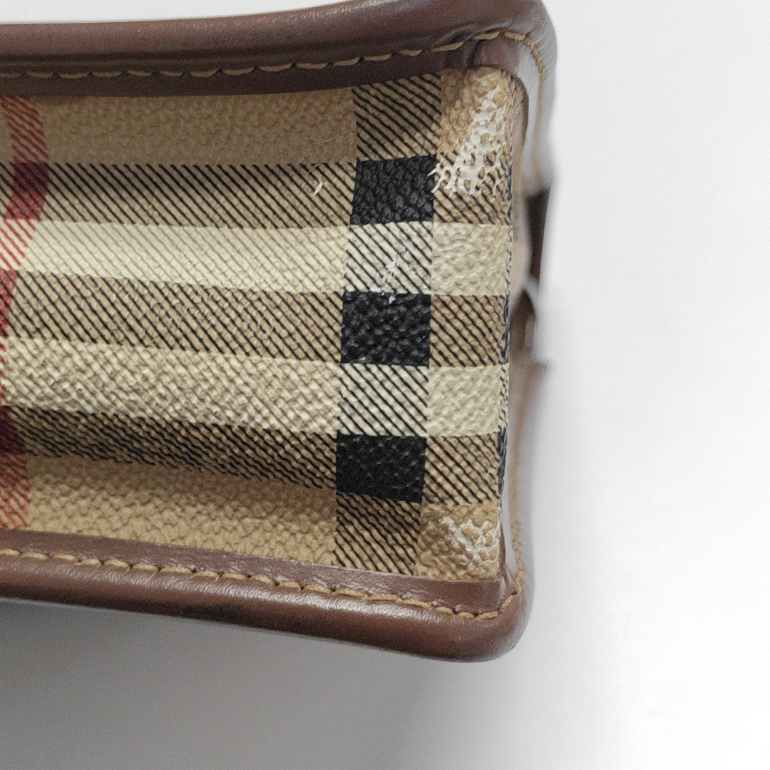Coated Canvas Shoulder Bag Brown