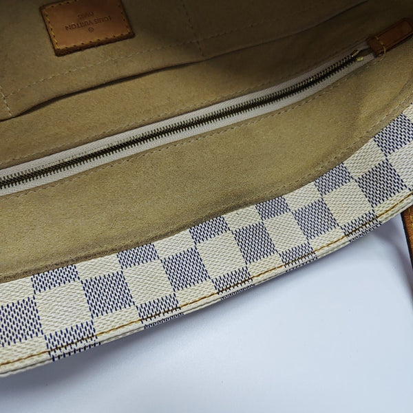 SALINA PM Damier Azur Coated Canvas White