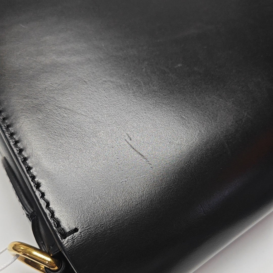Square Stone Calfskin Black