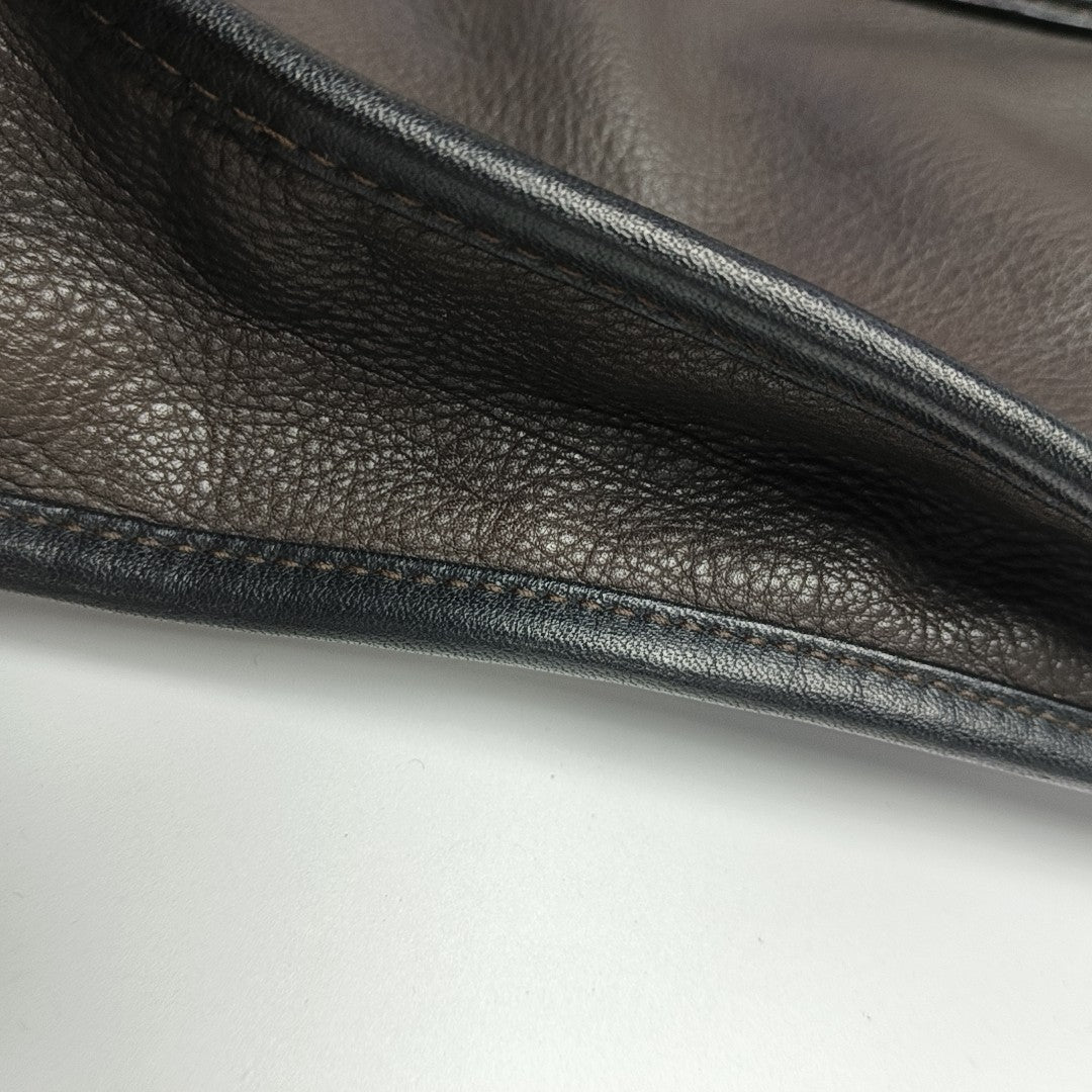 Calfskin Top Handle Bag Brown