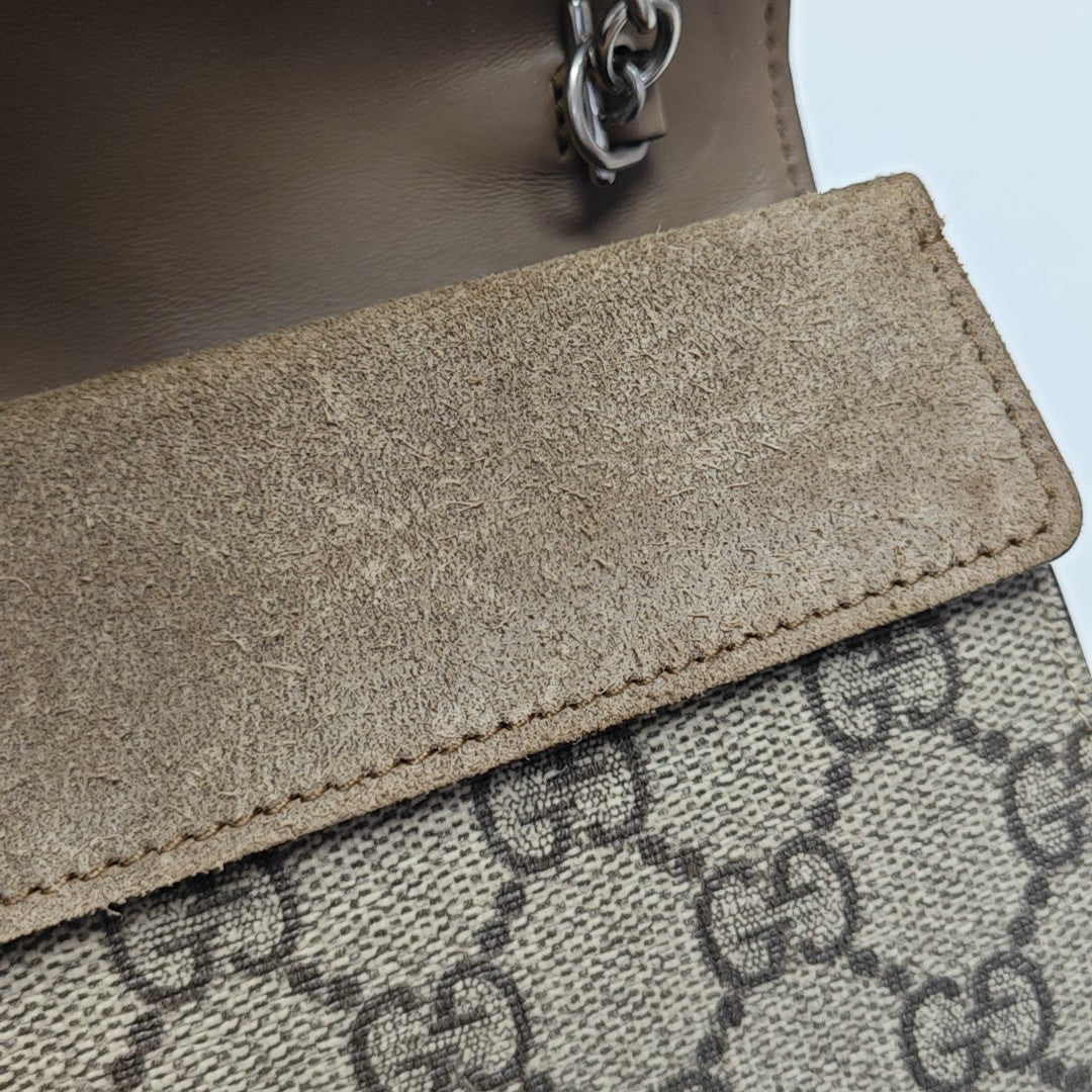 Dionysus Super Mini Monogram Coated Canvas Beige