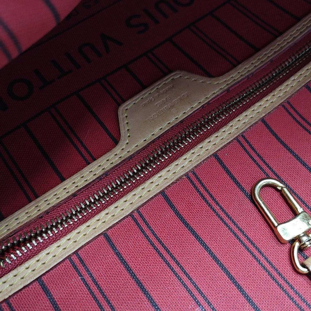 NEVERFULL MM Monogram Coated Canvas Brown