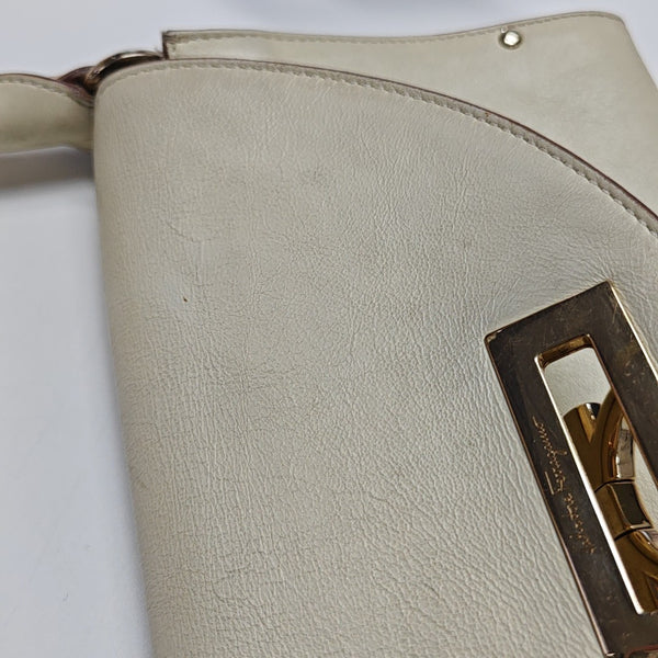 Calfskin Top Handle Bag White