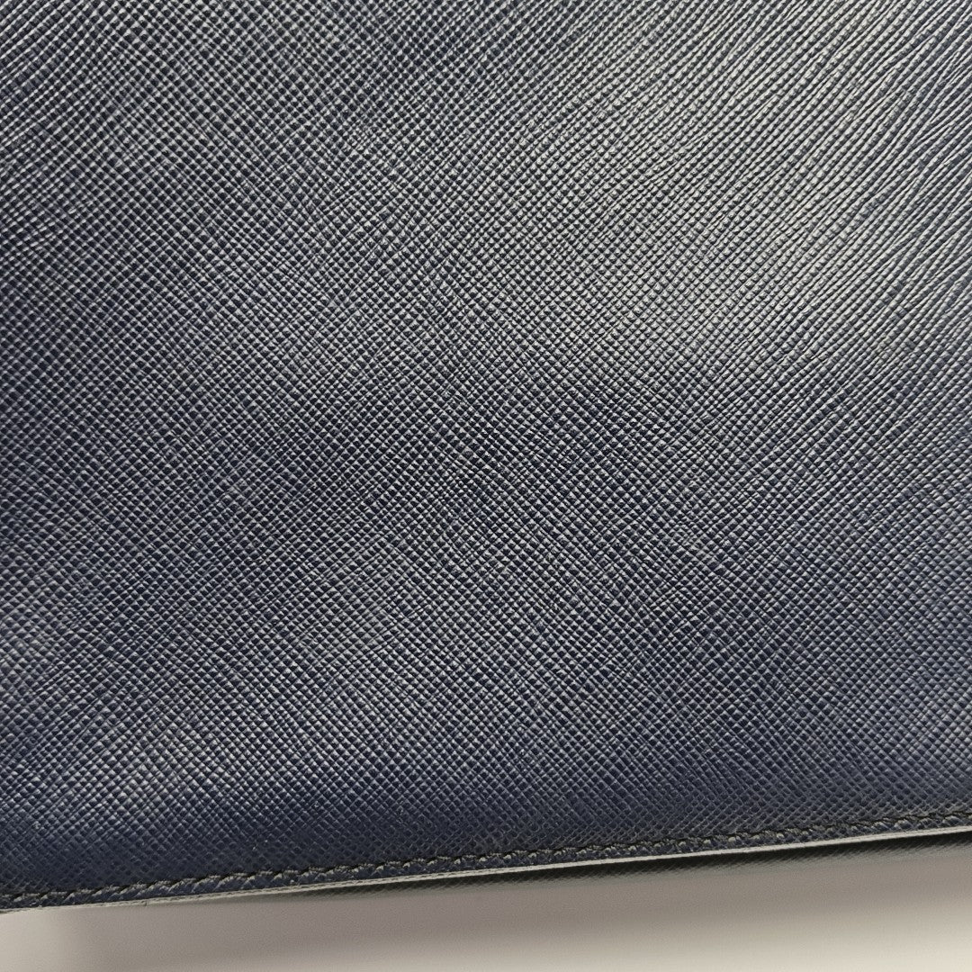 Saffiano Calfskin Top Handle Bag Blue