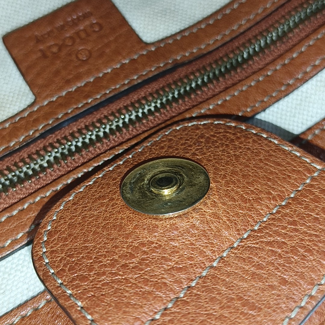 Monogram Canvas Tote Bag Beige