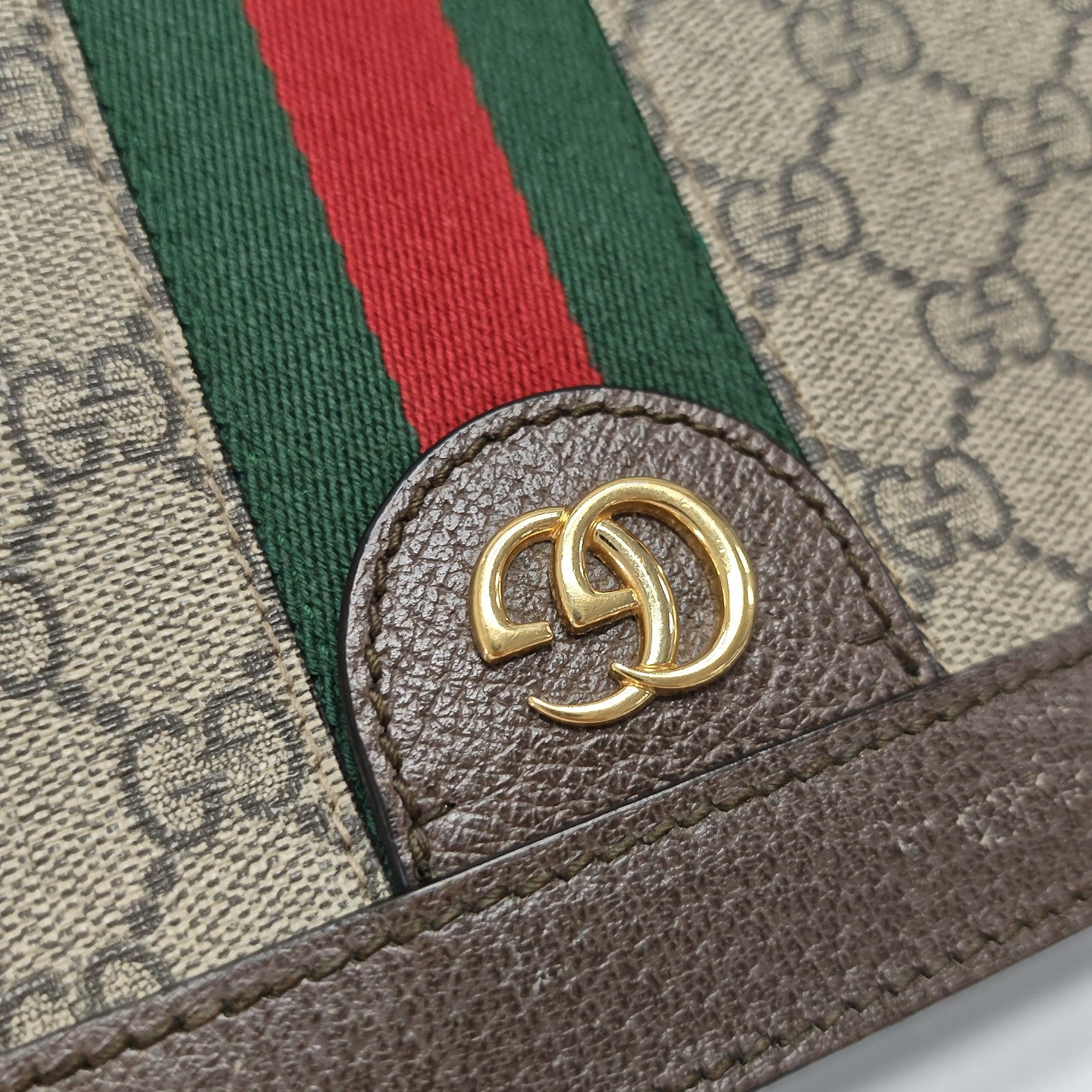 Ophidia Small Monogram Coated Canvas Beige