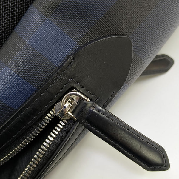 Coated Canvas Backpack Blue