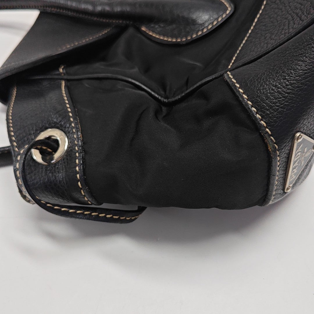 Nylon Top Handle Bag Black