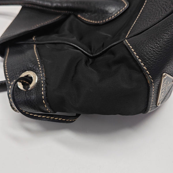 Nylon Top Handle Bag Black