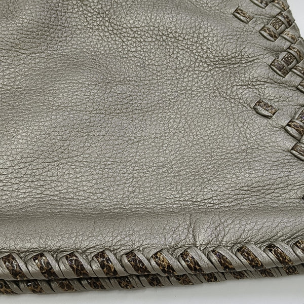 Calfskin Clutch Silver