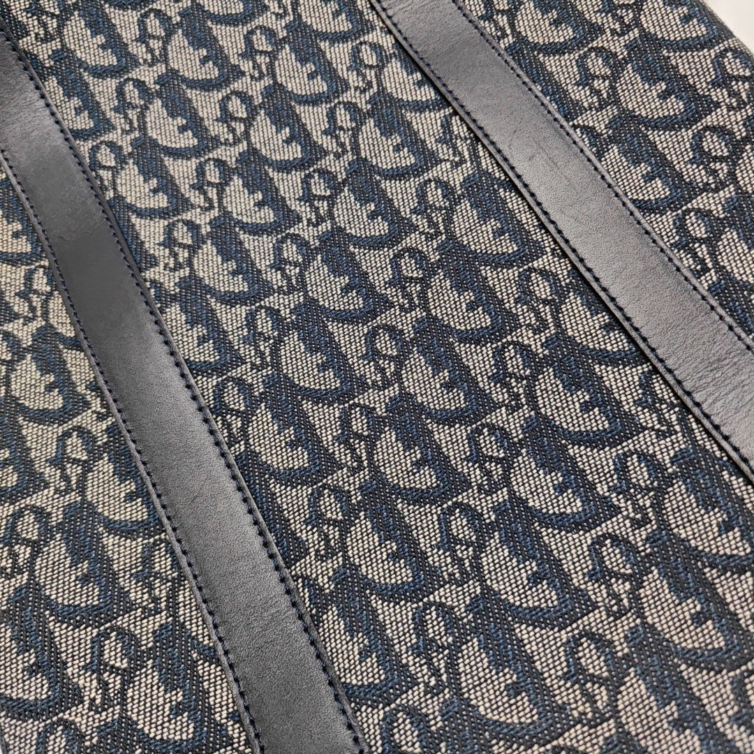 Oblique Canvas Tote Bag Blue