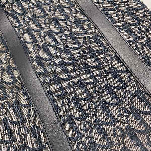 Oblique Canvas Tote Bag Blue