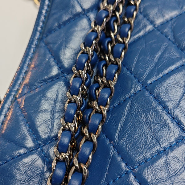 Authenticated pre-owned  GABRIELLE Small Quilted Calfskin Blue - Shoulder Bag at Looply