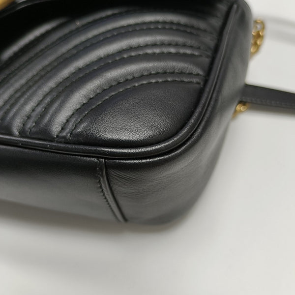 GG Marmont Small Quilted Calfskin Black
