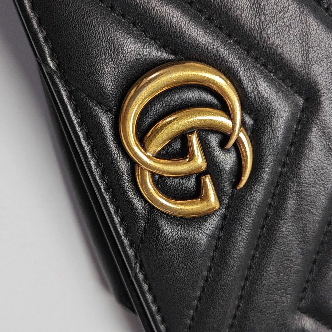 GG Marmont Super Mini Quilted Calfskin Black