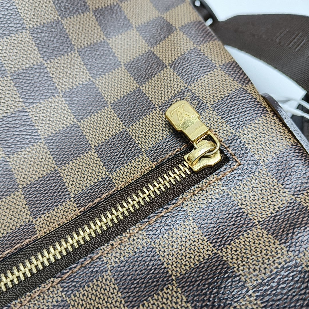 SPENCER Damier Ebene Coated Canvas Brown