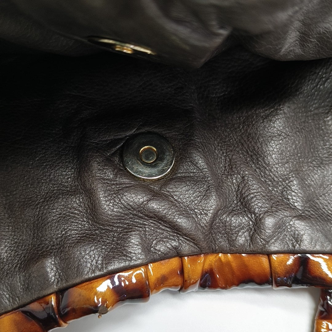 Calfskin Shoulder Bag Brown