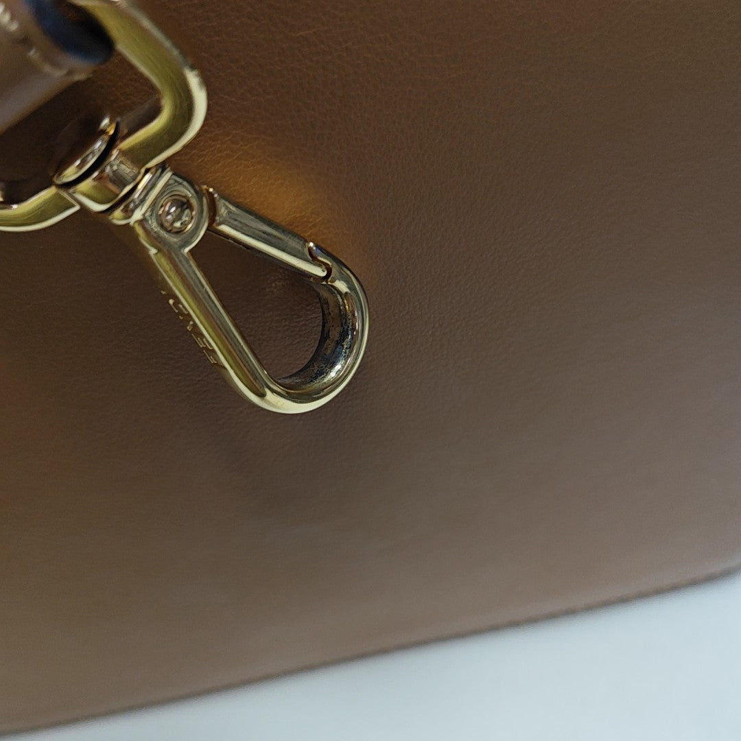 Coated Canvas Bucket Bag Brown