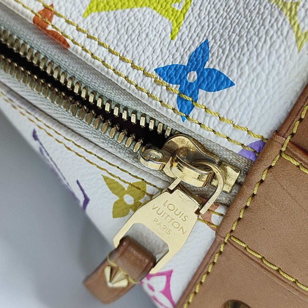 LV × TM Alma Pequeño Monogram Lona Revestida Blanca