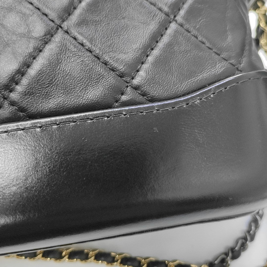 GABRIELLE Small Quilted Calfskin Black