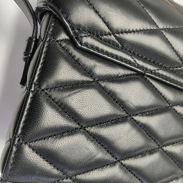 Quilted Lambskin Shoulder Bag Black
