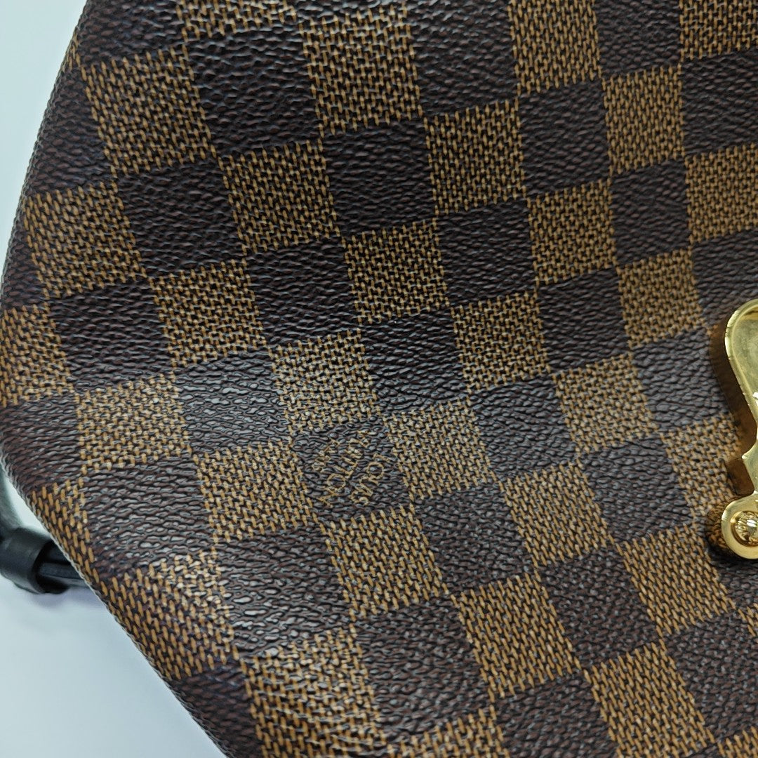 CLAPTON Damier Ebene Coated Canvas Brown