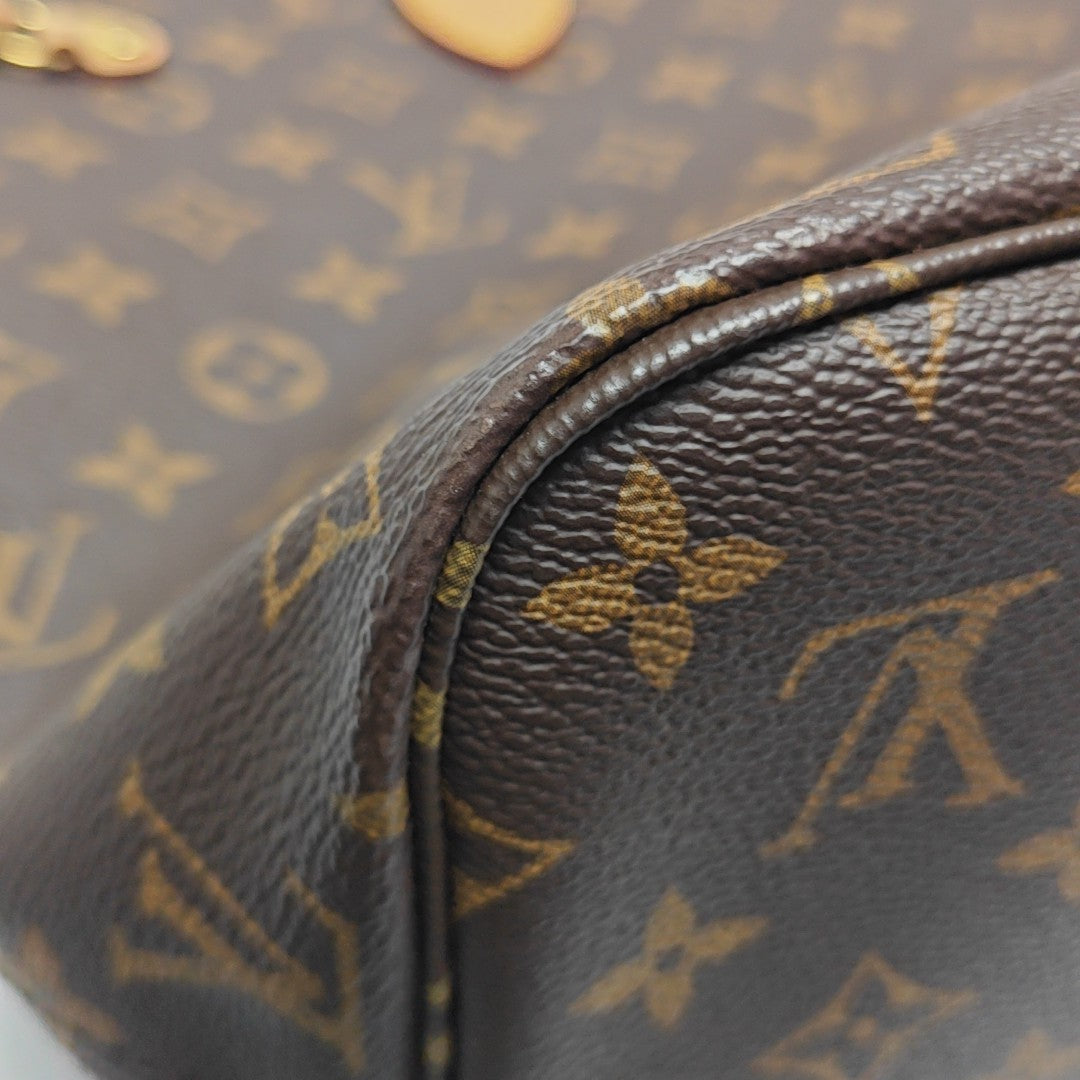 NEVERFULL MM Monogram Coated Canvas Brown