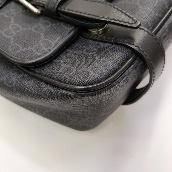 Monogram Coated Canvas Shoulder Bag Black