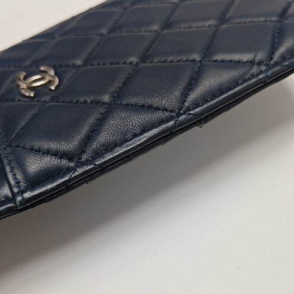 Quilted Lambskin Wallet Blue
