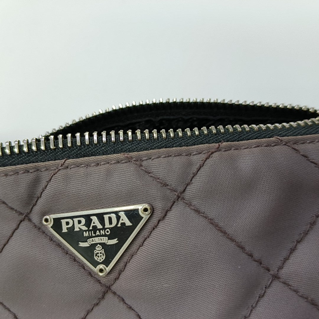 Quilted Nylon Top Handle Bag Purple