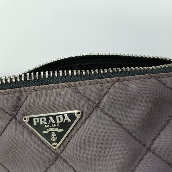 Quilted Nylon Top Handle Bag Purple