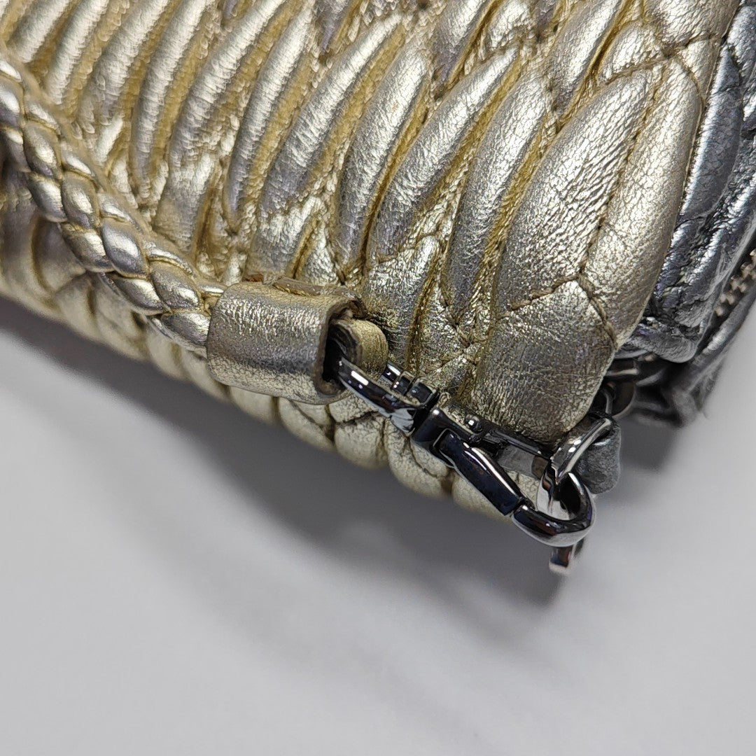Quilted Lambskin Shoulder Bag Beige
