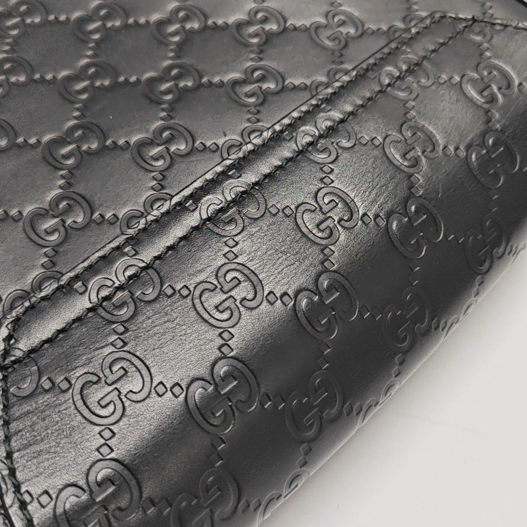 Monogram Calfskin Shoulder Bag Black