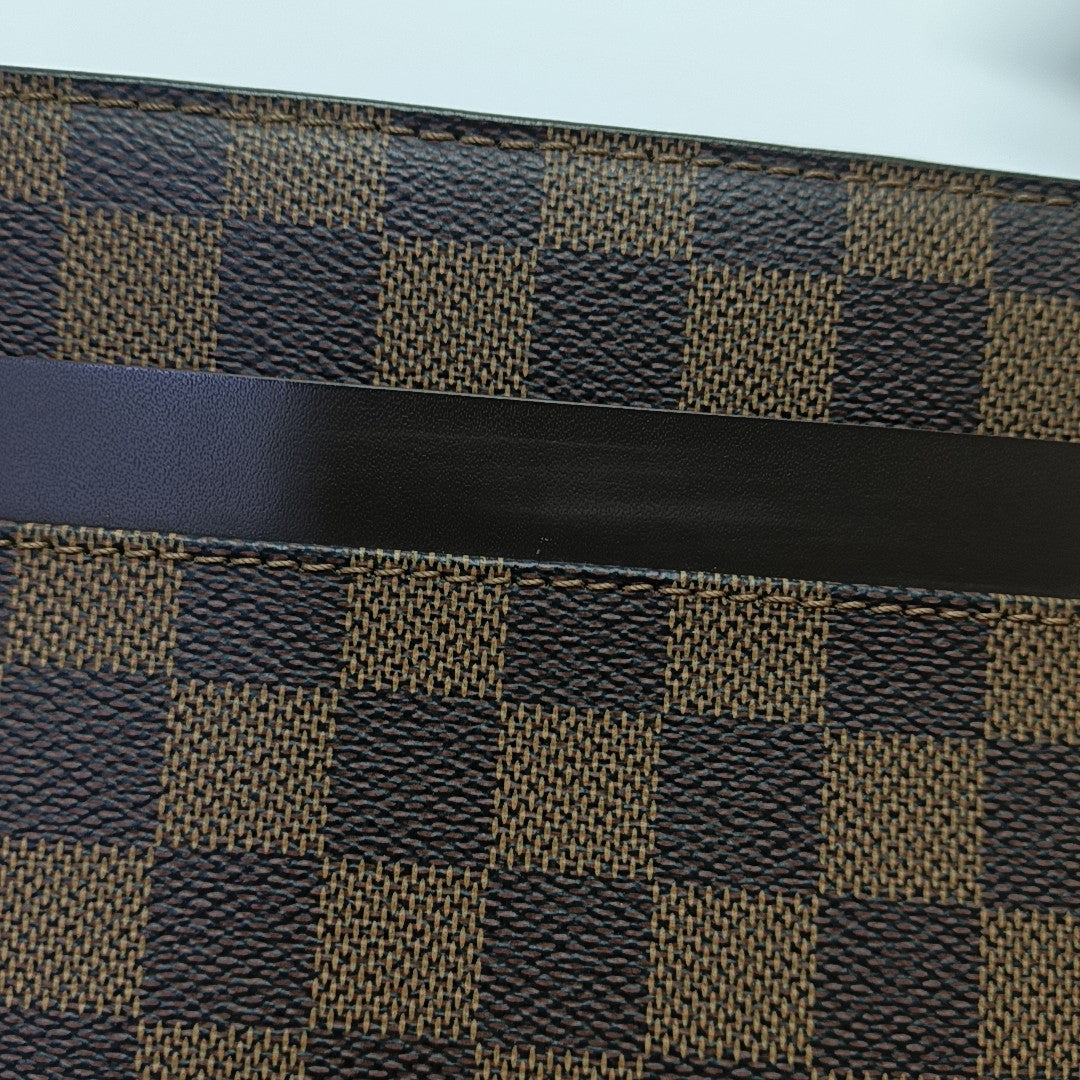 SAINT LOUIS Damier Ebene Coated Canvas Brown