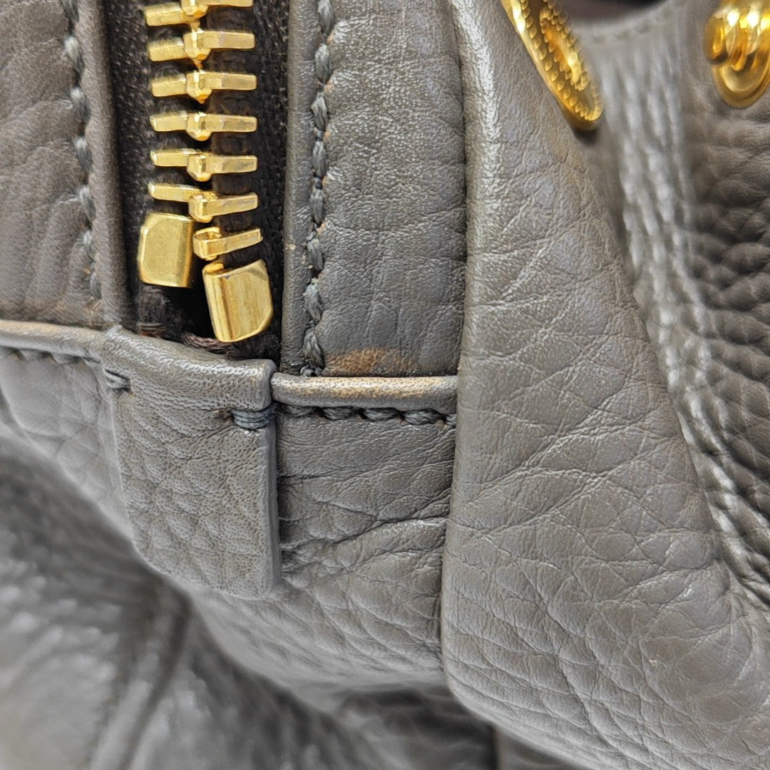 Calfskin Shoulder Bag Gray