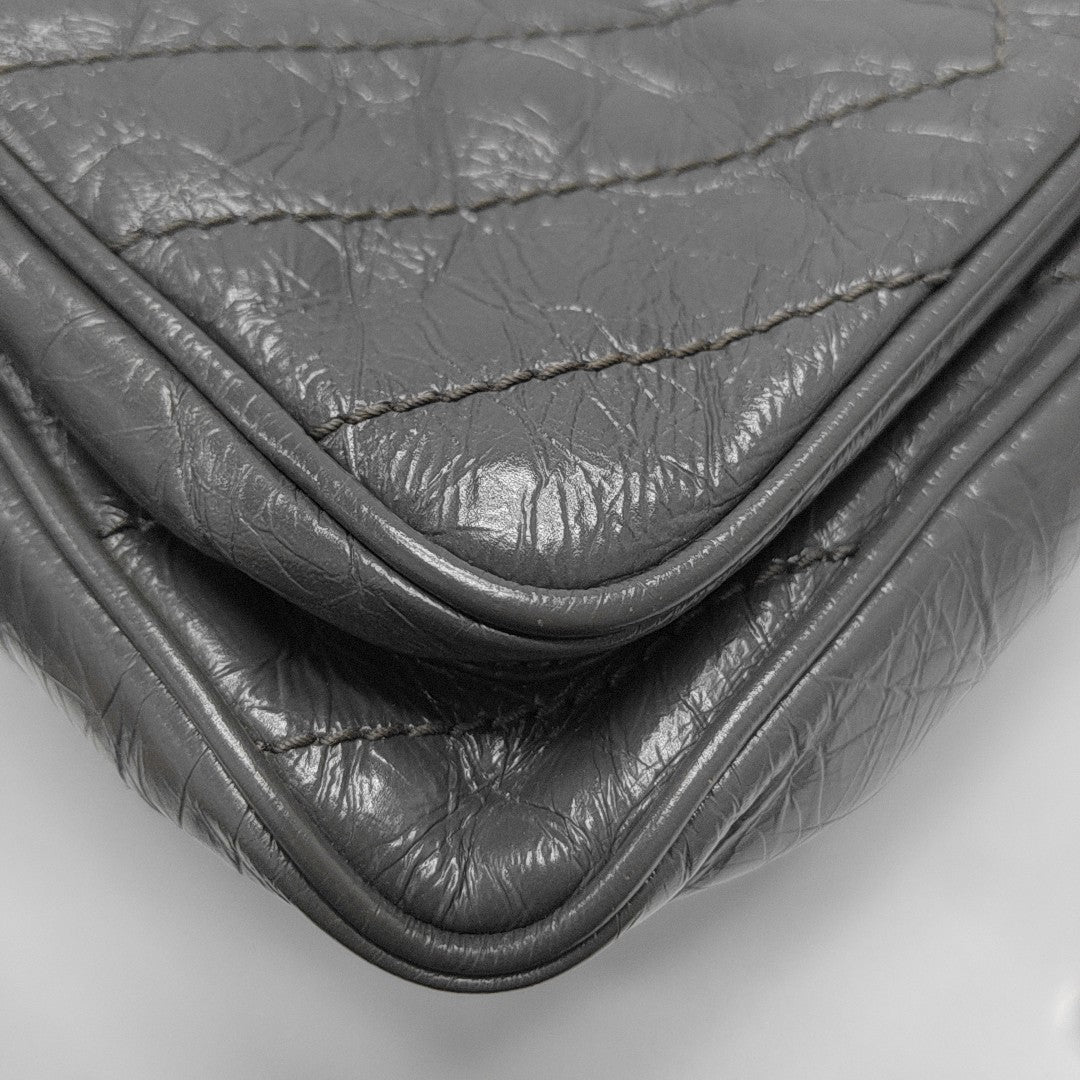 NIKI Small Chevron Calfskin Gray