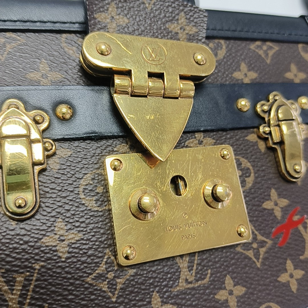 PETITE MALLE Monogram Coated Canvas Brown