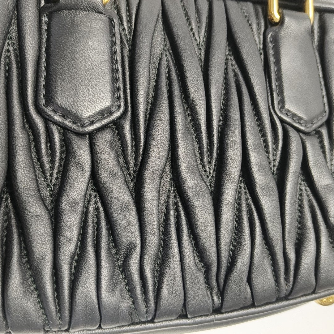 Arcadie Matelassé Small Quilted Lambskin Black