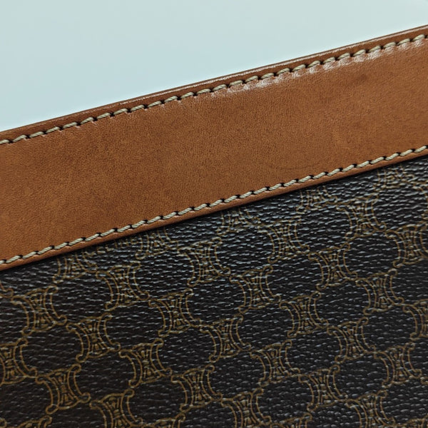 Coated Canvas Shoulder Bag Brown