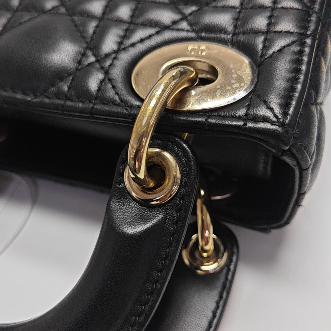 Lady Dior Mini Cannage Lambskin Black