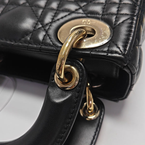 Lady Dior Mini Cannage Lambskin Black