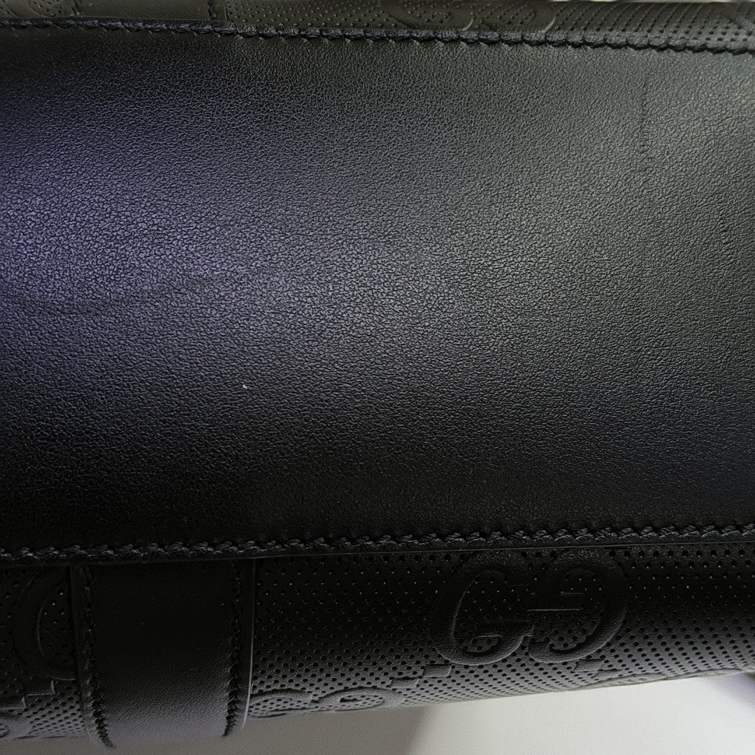 Monogram Calfskin Shoulder Bag Black