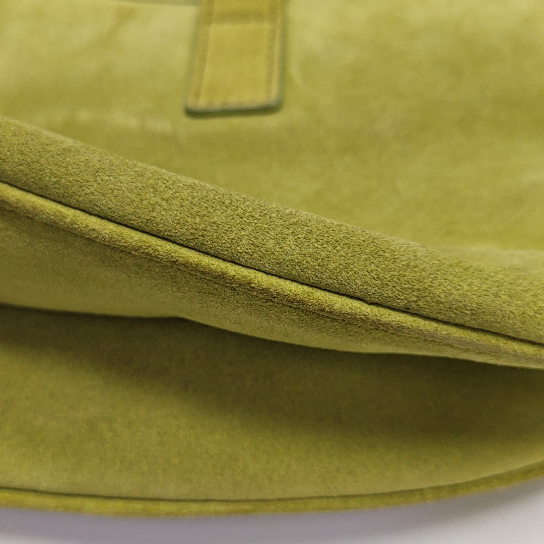 Suede Top Handle Bag Green