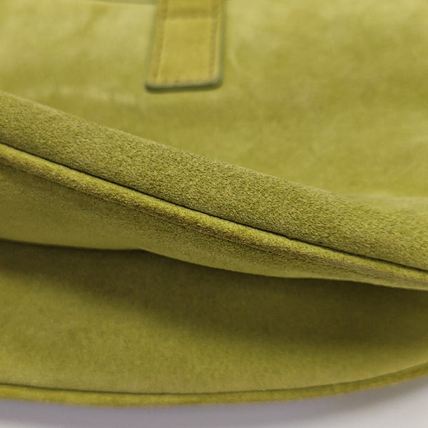 Suede Top Handle Bag Green