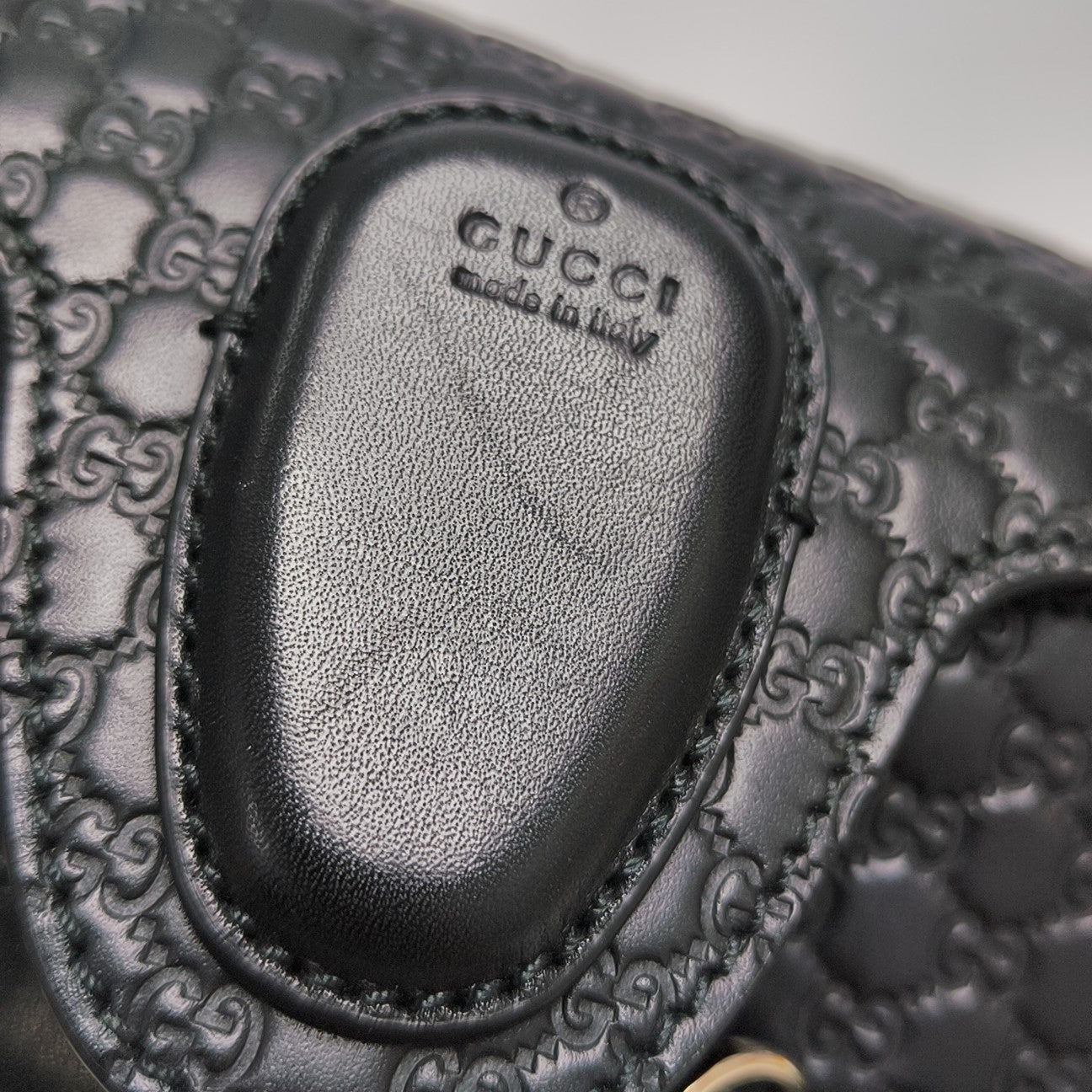 Emily Chain Mini Monogram Calfskin Black