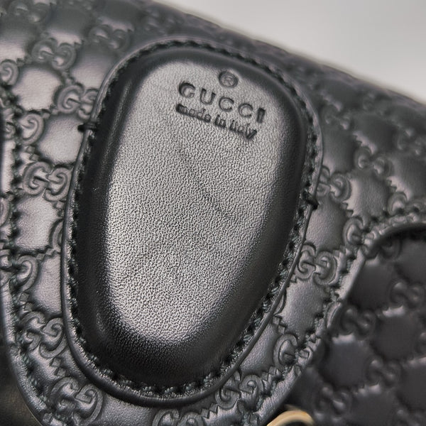 Emily Chain Mini Monogram Calfskin Black